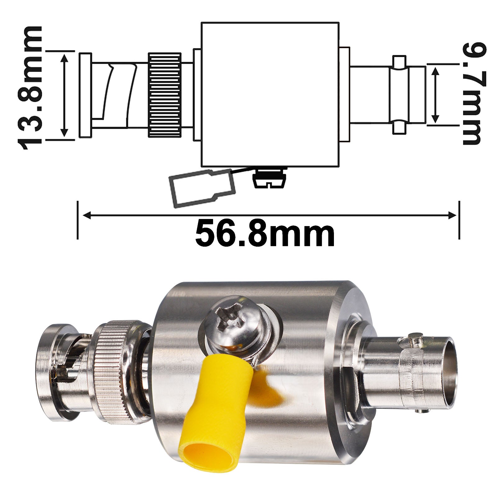 YILIANDUO BNC Coaxial Lightning Arrestor Surge Protector BNC Male to Female 50 Ohm Thunder & Lightning Protection Device for CCTV Camera Video