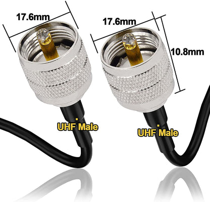 YILIANDUO CB Radio Antenna Cable PL259 UHF Male to Male RG58 Coax Jumper Cable 50CM for CB VHF UHF Ham Radio PMR Wireless LAN Devices SWR Meter Linear Amplifier Dummy Load
