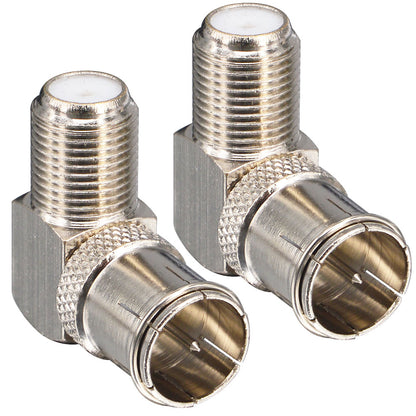 YILIANDUO Coax Quick Connector F-Type Male to Female 90 Degree Quick Extender Push on Coaxial RG6 Connector for RG6 Cable, TV, Antenna, Camping TV Connection 2-Pack