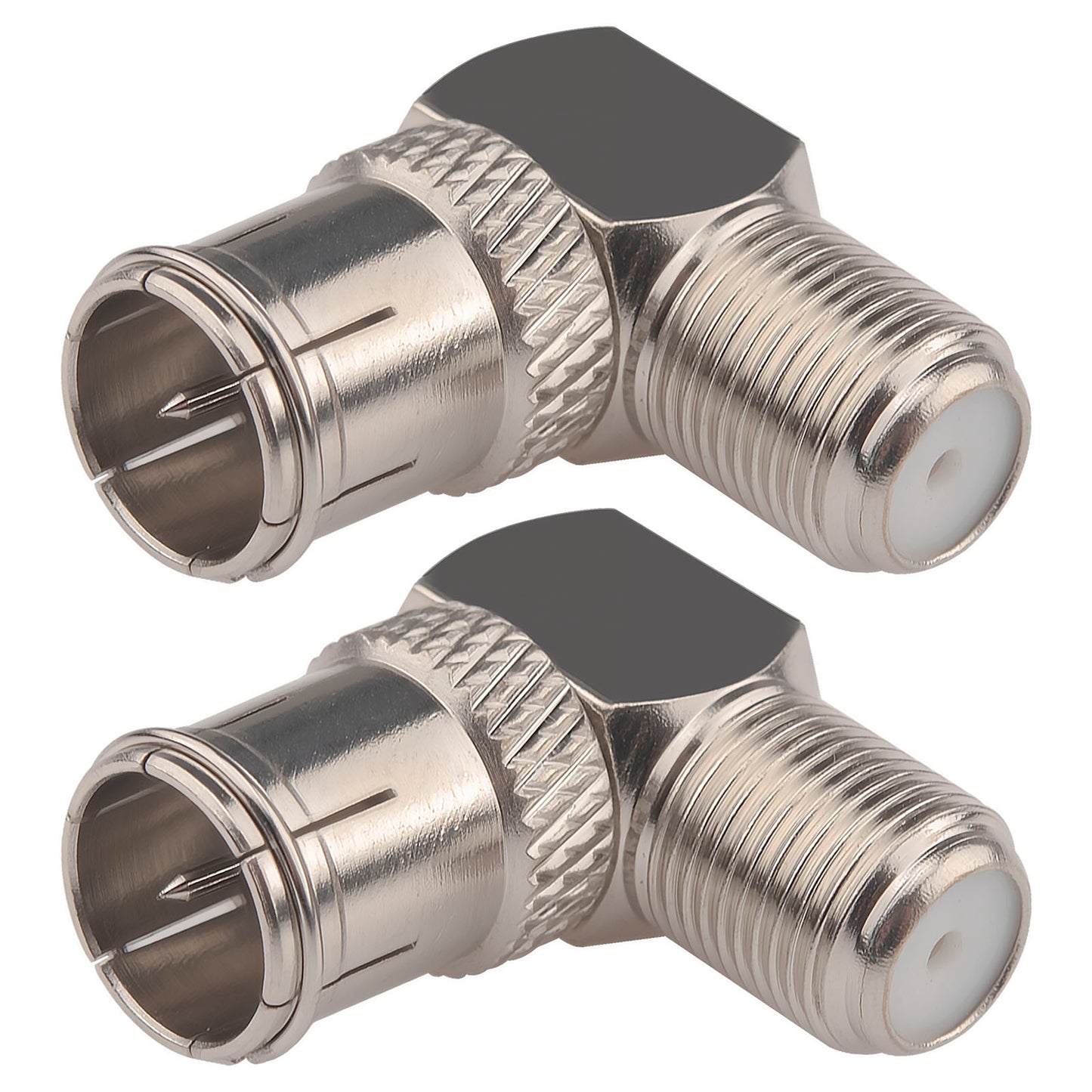 YILIANDUO Coax Quick Connector F-Type Male to Female 90 Degree Quick Extender Push on Coaxial RG6 Connector for RG6 Cable, TV, Antenna, Camping TV Connection 2-Pack