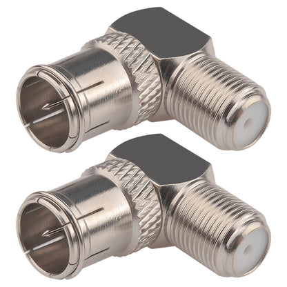 YILIANDUO Coax Quick Connector F-Type Male to Female 90 Degree Quick Extender Push on Coaxial RG6 Connector for RG6 Cable, TV, Antenna, Camping TV Connection 2-Pack