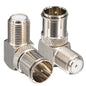 YILIANDUO Coax Quick Connector F-Type Male to Female 90 Degree Quick Extender Push on Coaxial RG6 Connector for RG6 Cable, TV, Antenna, Camping TV Connection 2-Pack