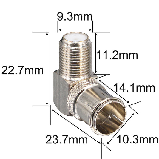 YILIANDUO Coax Quick Connector F-Type Male to Female 90 Degree Quick Extender Push on Coaxial RG6 Connector for RG6 Cable, TV, Antenna, Camping TV Connection 2-Pack
