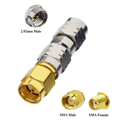 YILIANDUO 2.92mm Male Female Precision Microwave Connector RF Adapter | DC-40GHz 50Ω Stainless Steel, Mechanically Compatible with SMA Connectors