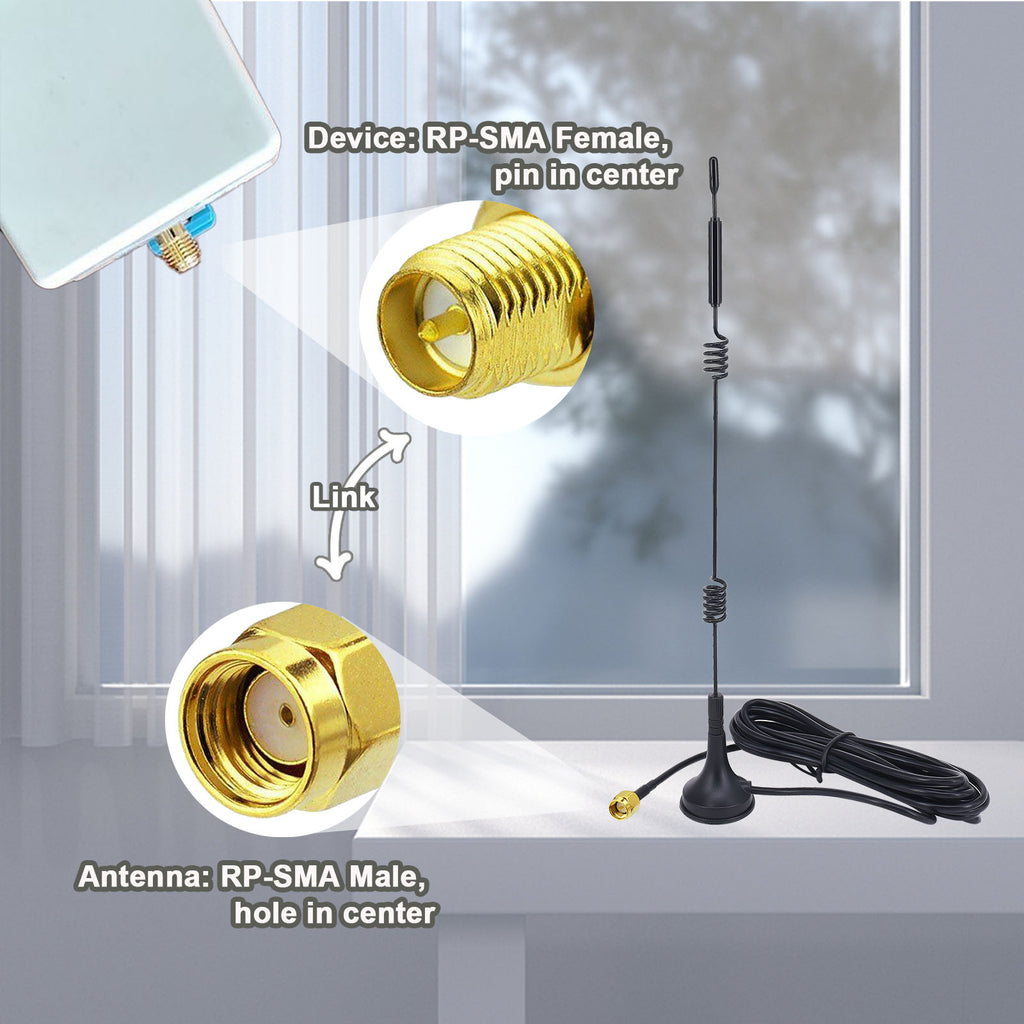 YILIANDUO Dual Band Aerial 9dBi 2.4GHz 5G 5.8GHz RP-SMA Male Antenna with Magnetic Base 3M Cable for WiFi Routers PCIE Network WiFi Card Router External Antenna Wireless WLAN