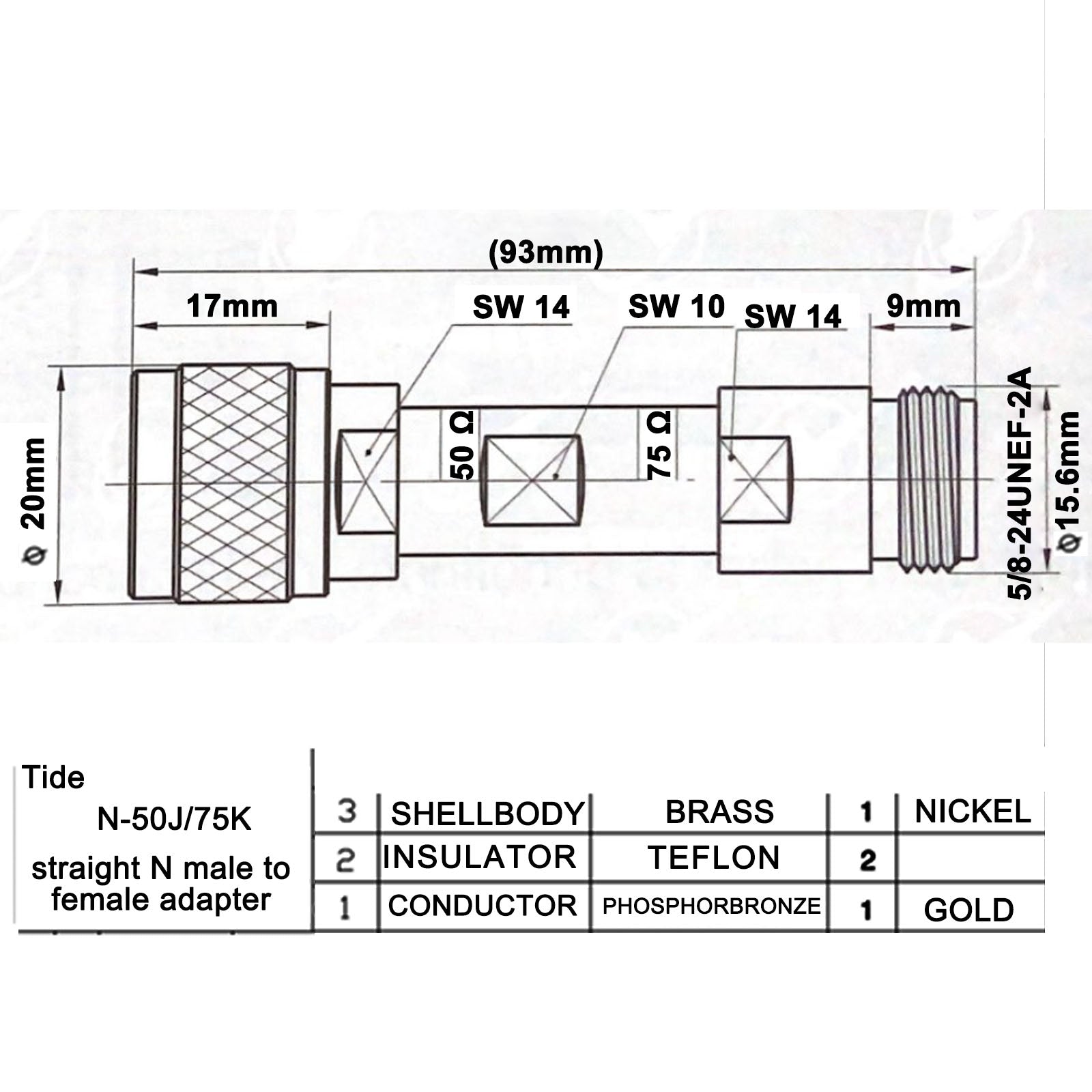YILIANDUO N Type Network Analyzer Test Adapter 50 Ohm N Male to N Female 75 Ohm Barrel RF Coaxial Impedance Converter Coupler High Performance Impedance Transformer