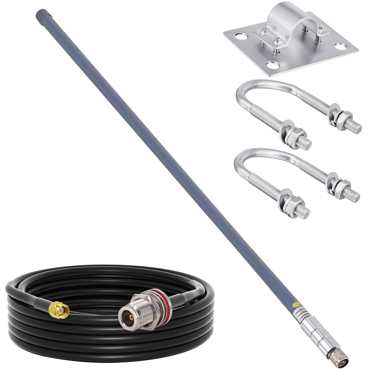 YILIANDUO 868MHz fiberglass LoRa antenna kit with 5m coaxial cable and mounting hardware