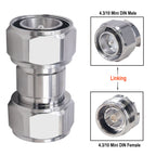 YILAINDUO 4.3/10 Mini DIN Connector Coaxial Mini DIN Male Female Adapter 4.3-10 Connector Adapter for Distributed Antenna System (DAS) Base Stations Wireless Infrastructure