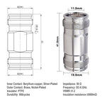 YILAINDUO 4.3/10 Mini DIN Connector Coaxial Mini DIN Male Female Adapter 4.3-10 Connector Adapter for Distributed Antenna System (DAS) Base Stations Wireless Infrastructure