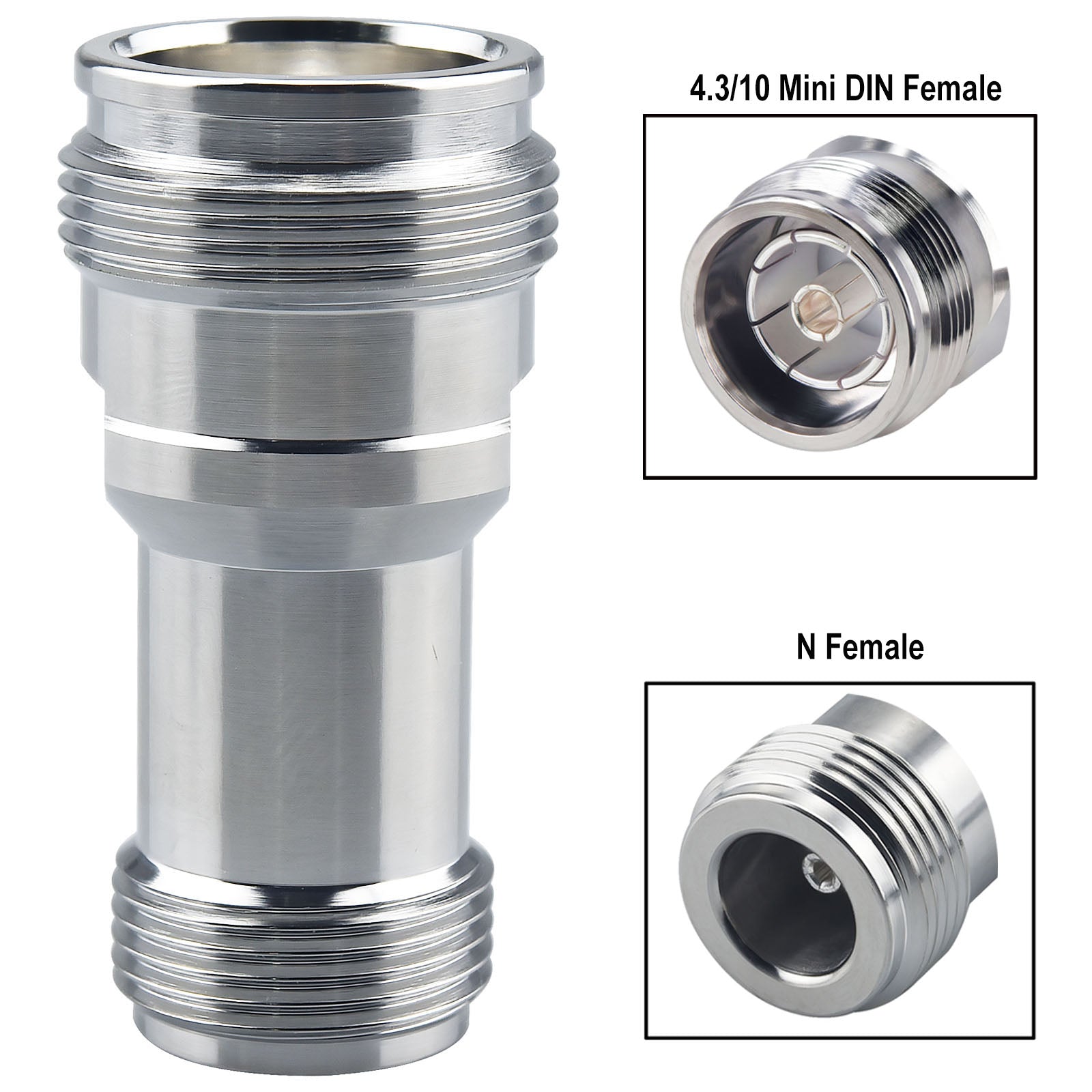 YILAINDUO 4.3/10 Mini DIN Connector Coaxial 4.3-10 Mini DIN to N-type Connector RF Straight Adapter Low PIM Adaptor Converter