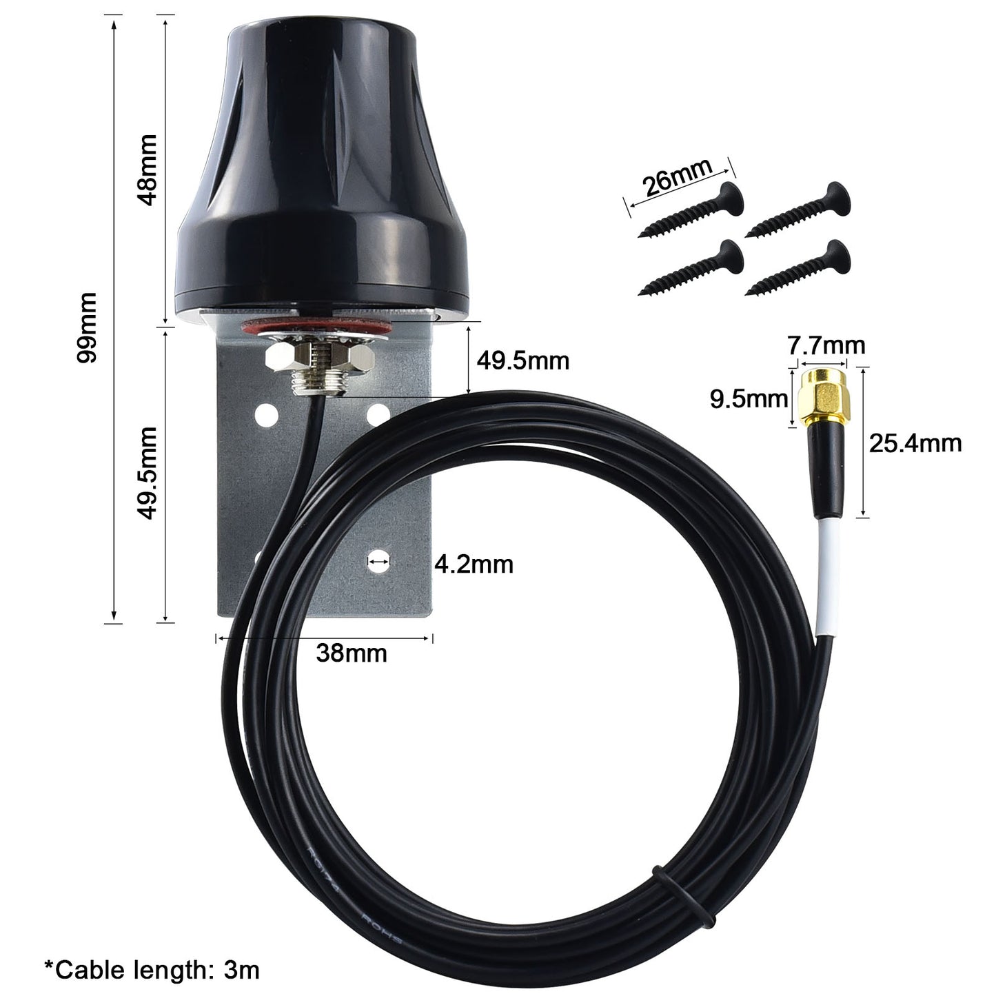 YILIANDUO 4G LTE Antenna Outdoor Wall Mount Waterproof SMA Male Aerial for WiFi Router Mobile Hotspot Wireless Modem Router Gateway Trail Camera