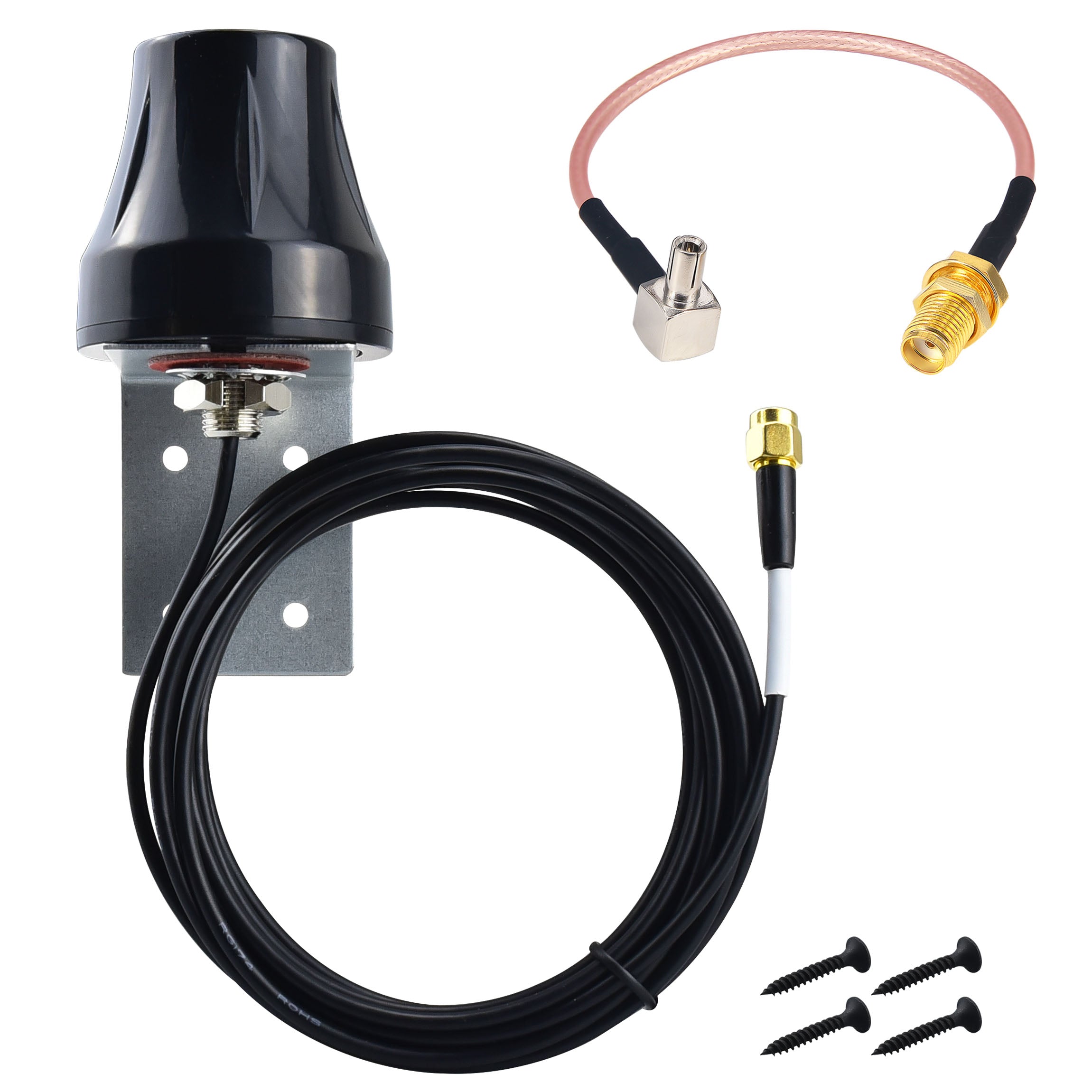 YILIANDUO 4G LTE Antenna Outdoor Wall Mount Waterproof SMA Male Aerial + SMA to TS9 Adapter Pigtail Cable for WiFi Router Mobile Hotspot Wireless Modem Router Gateway Trail Camera