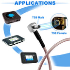 YILIANDUO 4G LTE Antenna Outdoor Wall Mount Waterproof SMA Male Aerial + SMA to TS9 Adapter Pigtail Cable for WiFi Router Mobile Hotspot Wireless Modem Router Gateway Trail Camera