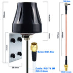 YILIANDUO 4G LTE Antenna Outdoor Wall Mount Waterproof SMA Male Aerial + SMA to TS9 Adapter Pigtail Cable for WiFi Router Mobile Hotspot Wireless Modem Router Gateway Trail Camera