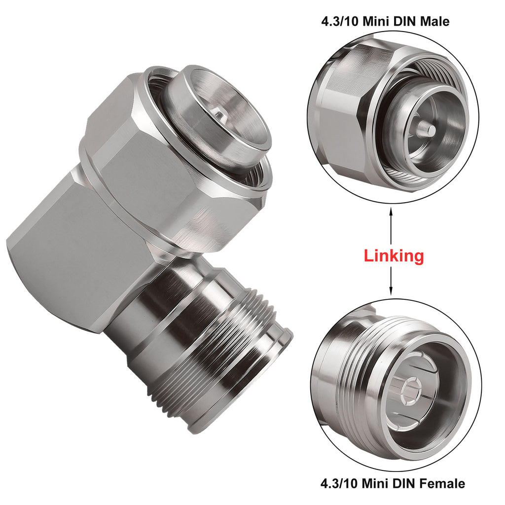 YILAINDUO 4.3/10 Mini DIN Connector Coaxial Mini DIN Male Female Adapter 4.3-10 Connector Adapter for Distributed Antenna System (DAS) Base Stations Wireless Infrastructure