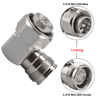 YILAINDUO 4.3/10 Mini DIN Connector Coaxial Mini DIN Male Female Adapter 4.3-10 Connector Adapter for Distributed Antenna System (DAS) Base Stations Wireless Infrastructure