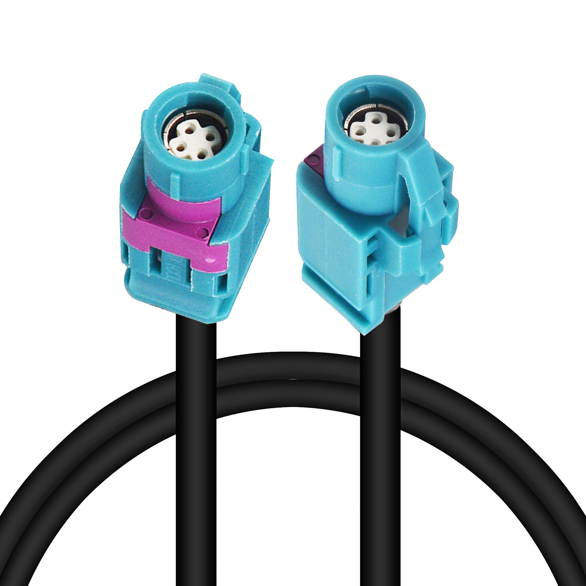 YILIANDUO 4 Pin HSD Z LVDS Adapter Wiring Harness - 4-Core Cable Fakra Z Female to Female Connector - 80CM for Audi BMW USB Vehicle Transmission Screens Car Audio