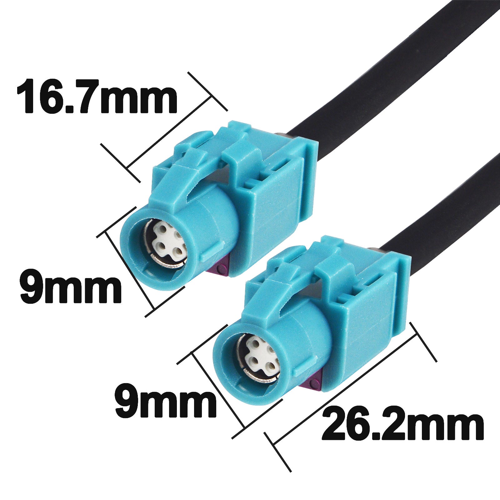 YILIANDUO 4 Pin HSD Z LVDS Adapter Wiring Harness - 4-Core Cable Fakra Z Female to Female Connector - 80CM for Audi BMW USB Vehicle Transmission Screens Car Audio