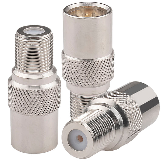 YILIANDUO F-Type Push-On Coax Connector 75 Ohm All-Copper F Quick Male to Female RG6 Coaxial Cable Adapter for Sky Q, Virgin Media Hub, Caravan TV and RG6 Satellite Dish 3-Pack