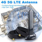 YILIANDUO 4G 5G MIMO LTE Antenna 10dBi 600-6000MHz High Gain Dual RP-SMA Male Antenna Cable with Strong Magnetic Base for 4G 5G LTE Wireless Router NB-loT Network Wireless Security Camera