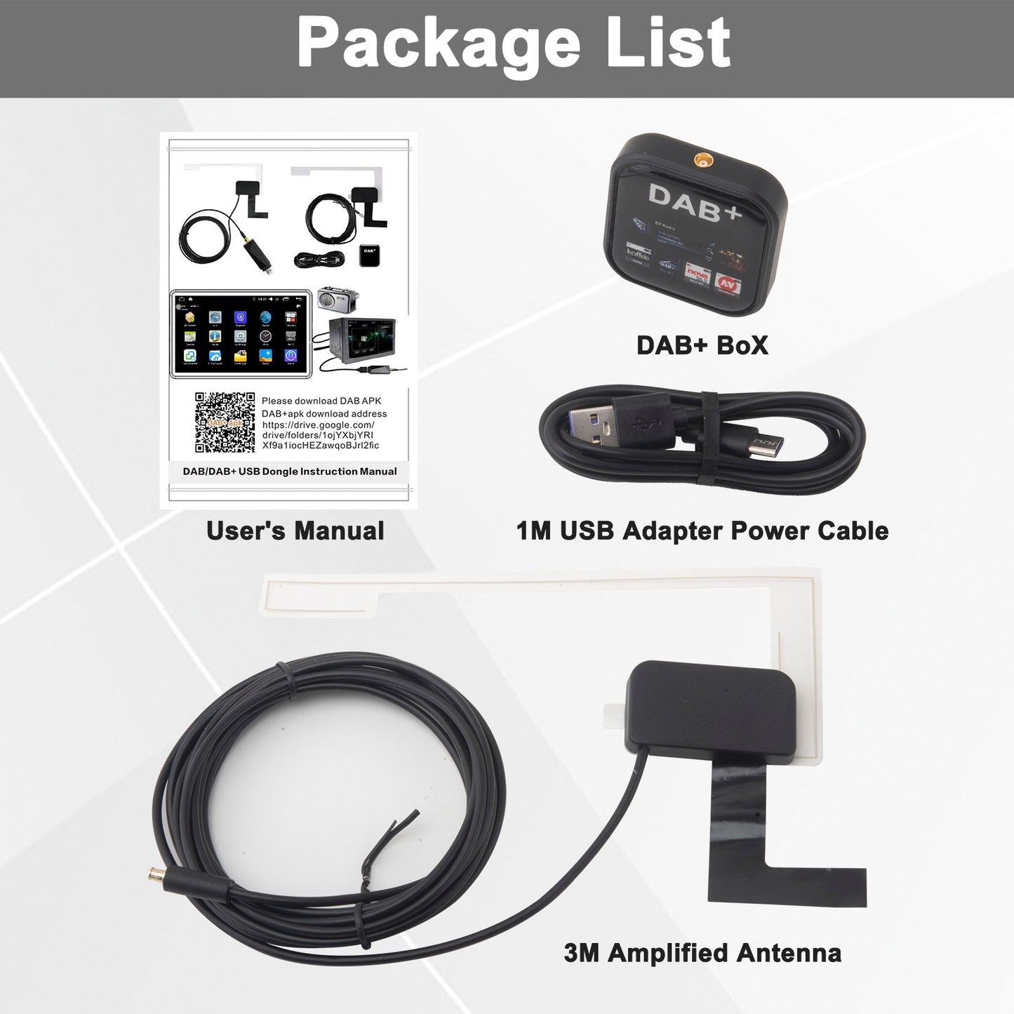 YILIANDUO Car DBA+ Digital Radio Receiver Car DAB Radio Adapter Antenna Kit USB DAB Digital Audio Transmission for Most Android Car Stereos