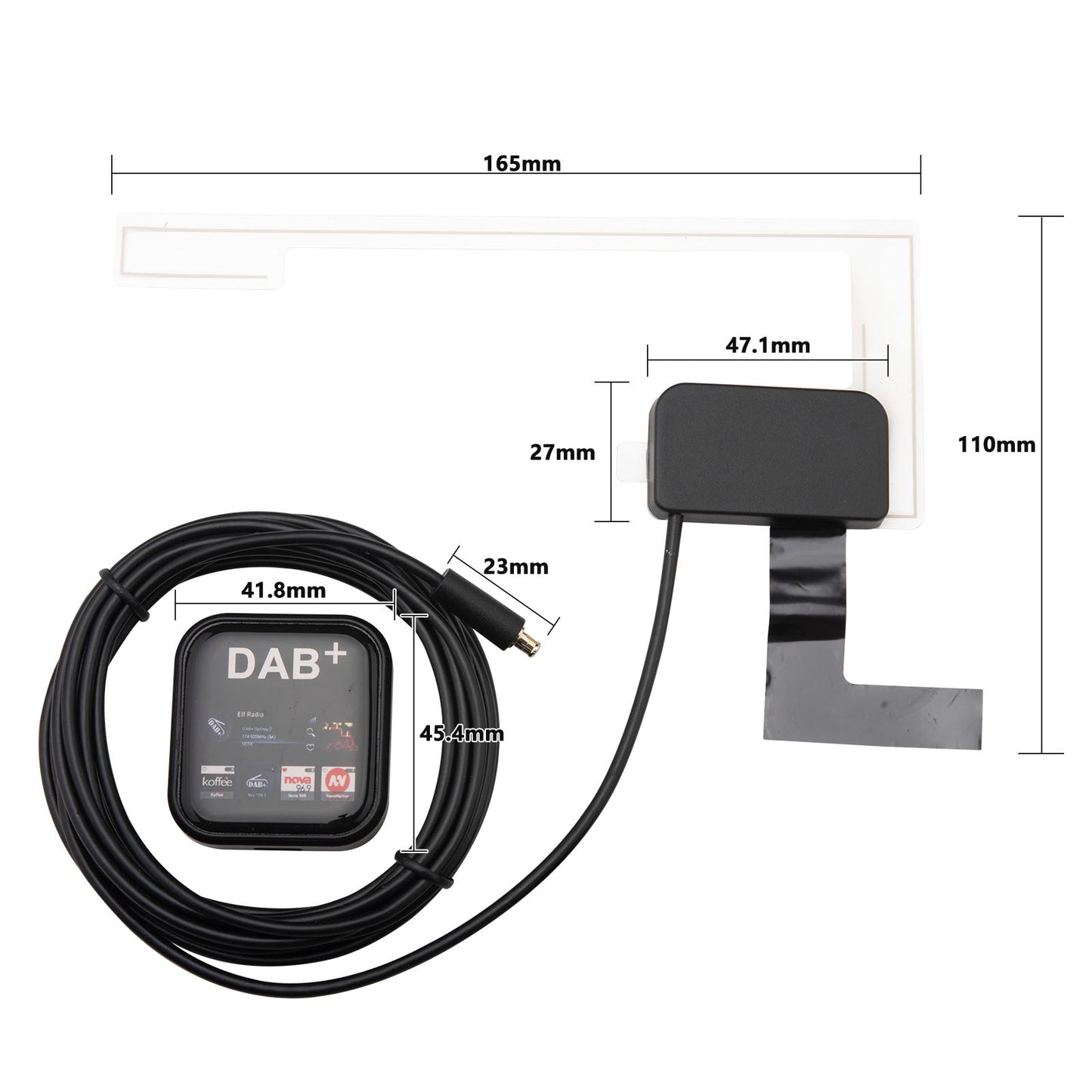 YILIANDUO Car DBA+ Digital Radio Receiver Car DAB Radio Adapter Antenna Kit USB DAB Digital Audio Transmission for Most Android Car Stereos