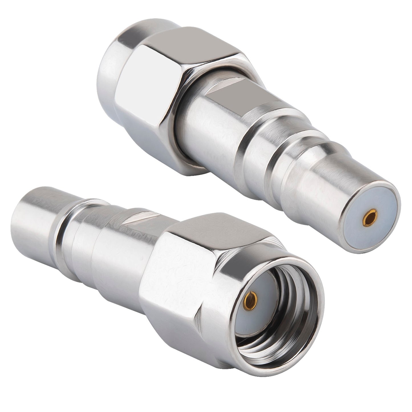 YILIANDUO RP SMA to QMA 6GHz RF Coaxial Connector 50Ω Push-Lock Adapter for 5G Base Station, Satellite, IoT, Military & Avionics 2-Pack