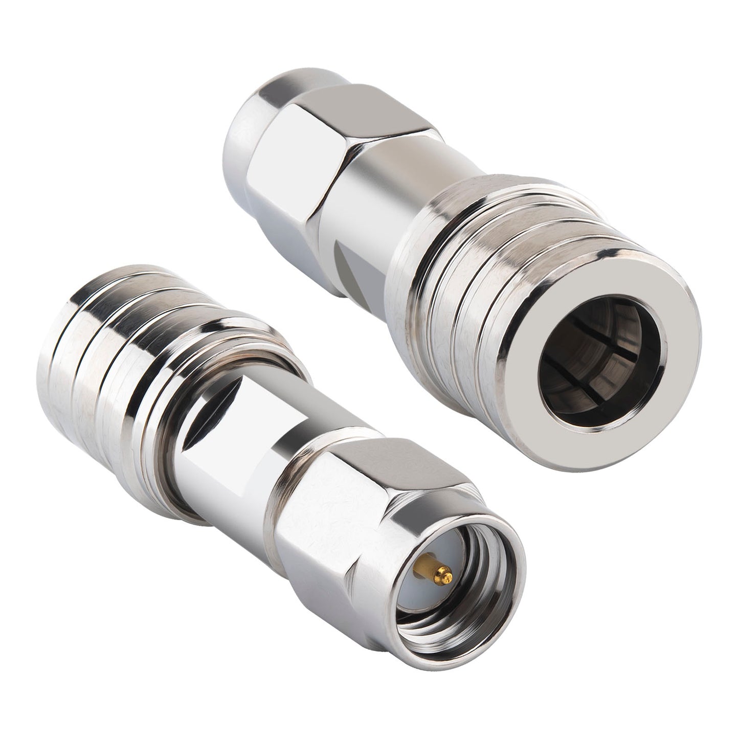 YILIANDUO SMA to QMA 6GHz RF Coaxial Adapter 50Ω Push-Lock Connector for 5G Base Station, Industrial Automation, 4G/5G Antenna System 2-Pack