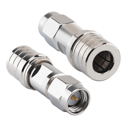 YILIANDUO SMA to QMA 6GHz RF Coaxial Adapter 50Ω Push-Lock Connector for 5G Base Station, Industrial Automation, 4G/5G Antenna System 2-Pack