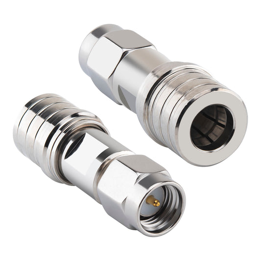 YILIANDUO SMA to QMA 6GHz RF Coaxial Adapter 50Ω Push-Lock Connector for 5G Base Station, Industrial Automation, 4G/5G Antenna System 2-Pack
