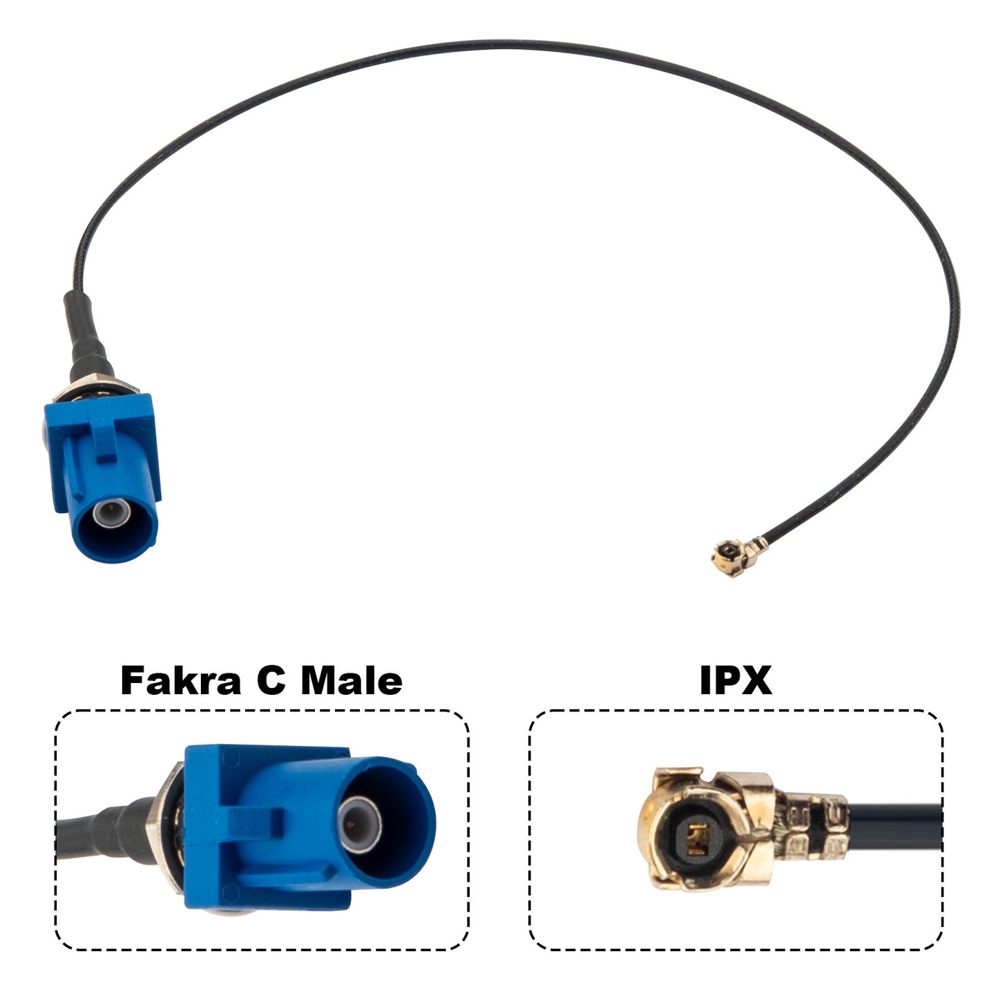 YILIANDUO Fakra to IPX Cable Fakra Z Male to IPX U.FL Plug 20CM 50 Ohm DC-6GHz RoHS Compliant for Car GPS Bluetooth Wi-Fi 2-Pack