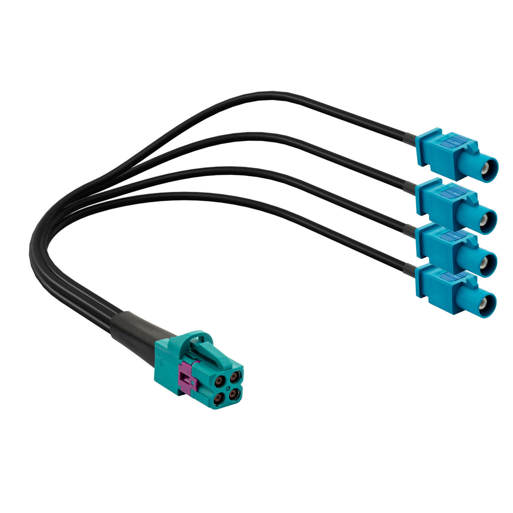 YILIANDUO Mini Fakra Connector Cable 4 in 1 Mini Fakra Z to 4 x Fakra/SMA Cable Universal Vehicle Video Cable for GPS Antenna Reverse Camera ASAS Car Satellite Radio