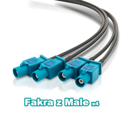 YILIANDUO 4 in 1 Mini Fakra Z to 4 x Fakra/SMA Splitter Cable Universal Vehicle Video Cable for GPS Antenna Reverse Camera ASAS Repair Car Satellite Radio