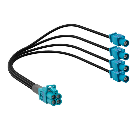 YILIANDUO 4 in 1 Mini Fakra Z to 4 x Fakra/SMA Splitter Cable Universal Vehicle Video Cable for GPS Antenna Reverse Camera ASAS Repair Car Satellite Radio