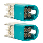 YILIANDUO Quad Port Fakra Z Male Connector 90 Degree Through Hole Mount Solder Plug for ADAS, Car Radio Systems, GPS Systems, Satellite Radio, GPS Antenna Pack of 2