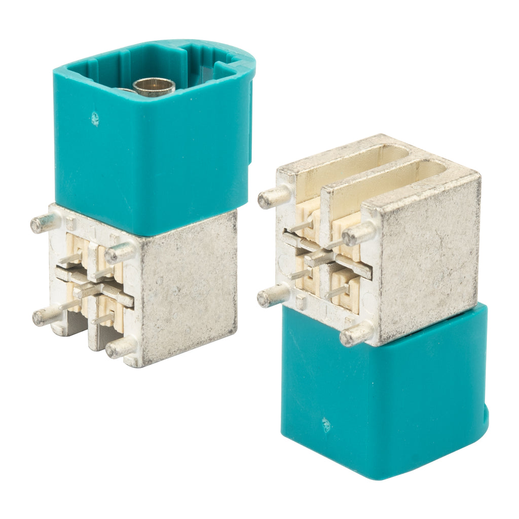 YILIANDUO Quad Port Fakra Z Male Connector 90 Degree Through Hole Mount Solder Plug for ADAS, Car Radio Systems, GPS Systems, Satellite Radio, GPS Antenna Pack of 2