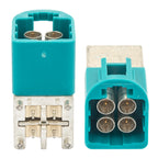 YILIANDUO Quad Port Fakra Z Male Connector 90 Degree Through Hole Mount Solder Plug for ADAS, Car Radio Systems, GPS Systems, Satellite Radio, GPS Antenna Pack of 2