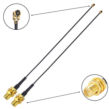 YILIANDUO 2 Pack RP-SMA Female Bulkhead to U.FL IPX IPEX 17cm Pigtail WiFi Antenna Cable | Mini PCIe WiFi Card RF Extension Coax Wire for Router, Drone Transmitter, WiFi Range Extender