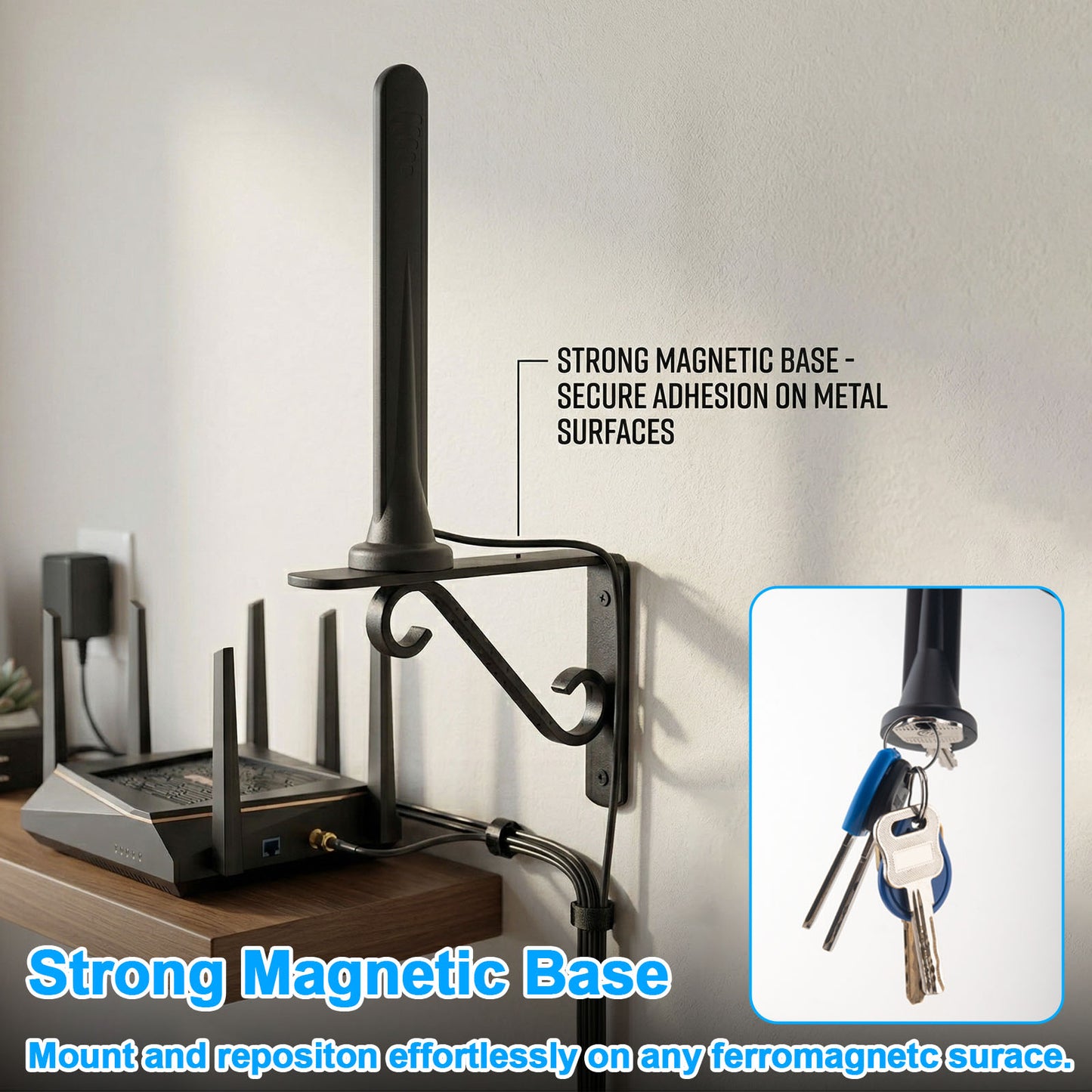 YILIANDUO 4G 5G LTE Antenna 5dBi SMA Male Magnetic Base 600-6000MHz Omni-Directional with 3M RG174 Cable & TS9 Adapters 2-Pack
