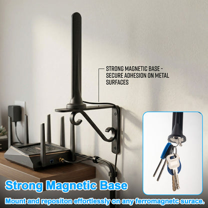 YILIANDUO 4G 5G LTE Antenna 5dBi SMA Male Magnetic Base 600-6000MHz Omni-Directional with 3M RG174 Cable & TS9 Adapters 2-Pack
