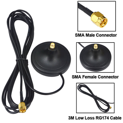 YILIANDUO 2.4G WiFi Antenna Magnet Base with SMA Male Plug GSM Antenna 3G Magnetic Stand RG174 3M Cable