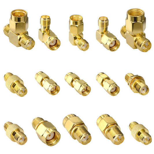 YILIANDUO 15 Type RF Antenna Adapter Kit SMA Connector SMA Male Female Coupler Converter for WiFi Antenna Extension Cable Goggles Antenna Amateur Repeaters Radio FPV Drone