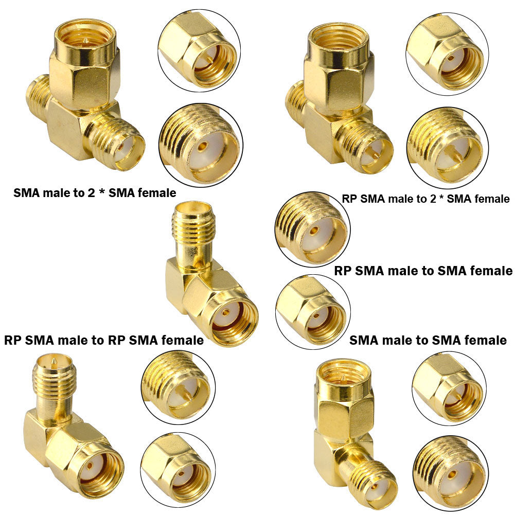 YILIANDUO 15 Type RF Antenna Adapter Kit SMA Connector SMA Male Female Coupler Converter for WiFi Antenna Extension Cable Goggles Antenna Amateur Repeaters Radio FPV Drone