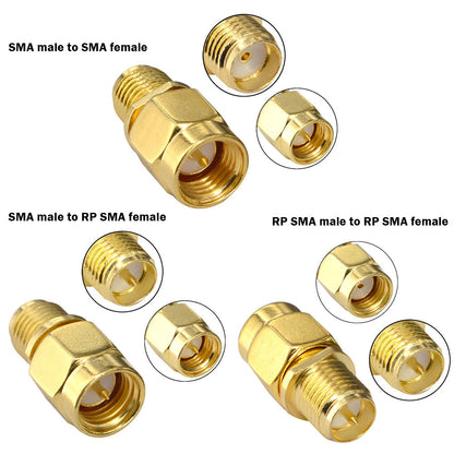 YILIANDUO 15 Type RF Antenna Adapter Kit SMA Connector SMA Male Female Coupler Converter for WiFi Antenna Extension Cable Goggles Antenna Amateur Repeaters Radio FPV Drone