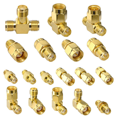 YILIANDUO 18 Type RF Coaxial Adapter Connector kits SMA Male to Female SMA Plug 90 Degree for Fatshark Goggles FPV Race WiFi Antenna Plug Converter