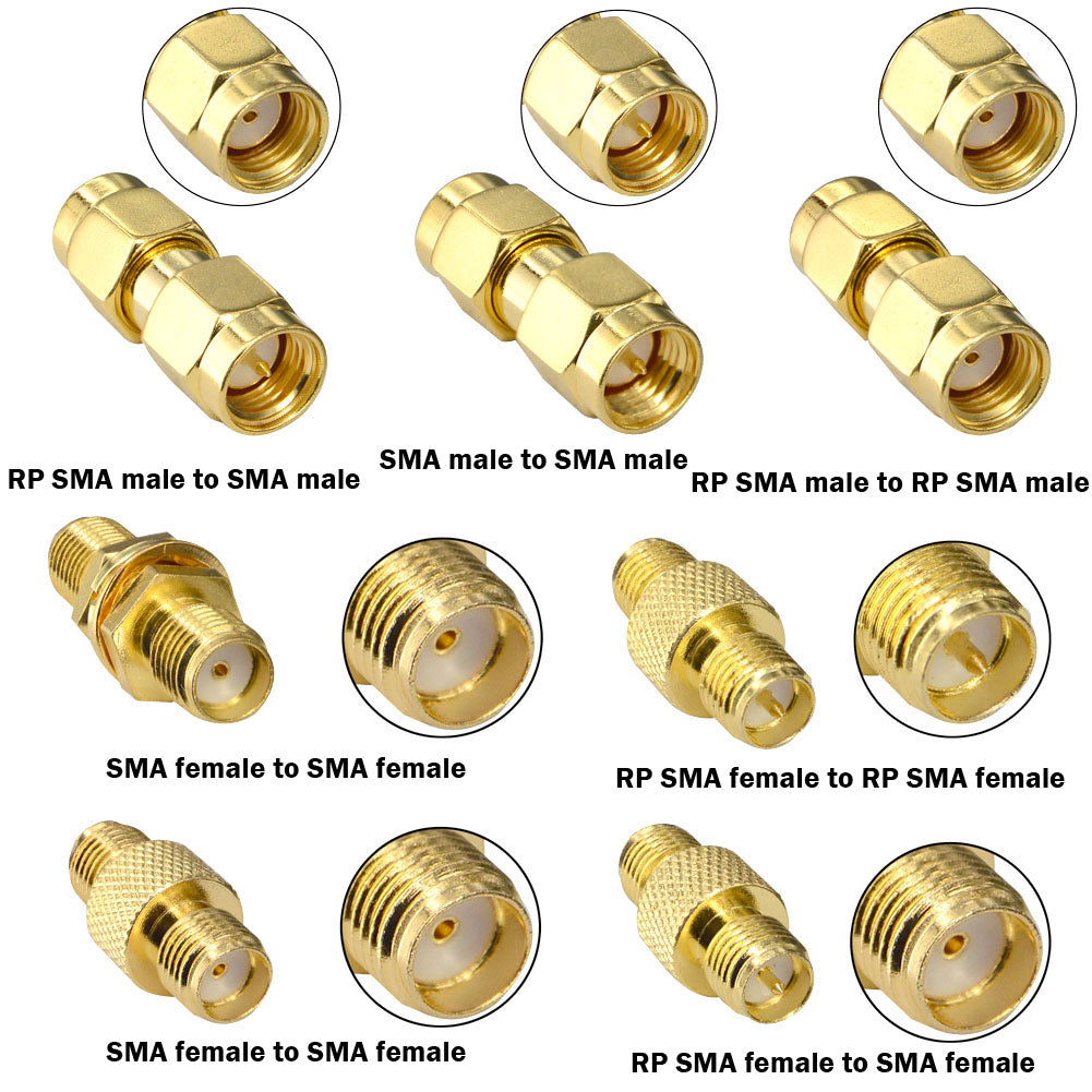 YILIANDUO 18 Type RF Coaxial Adapter Connector kits SMA Male to Female SMA Plug 90 Degree for Fatshark Goggles FPV Race WiFi Antenna Plug Converter