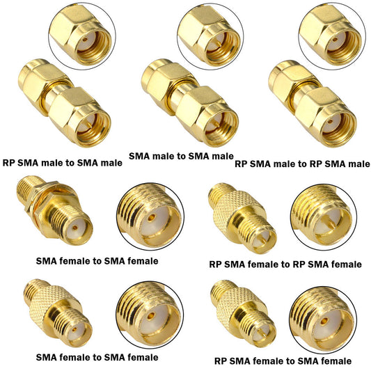 YILIANDUO 18 Type RF Coaxial Adapter Connector kits SMA Male to Female SMA Plug 90 Degree for Fatshark Goggles FPV Race WiFi Antenna Plug Converter