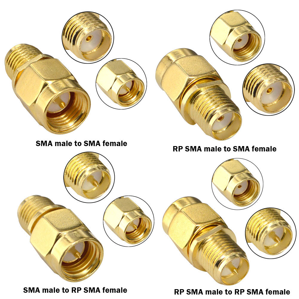 YILIANDUO 18 Type RF Coaxial Adapter Connector kits SMA Male to Female SMA Plug 90 Degree for Fatshark Goggles FPV Race WiFi Antenna Plug Converter