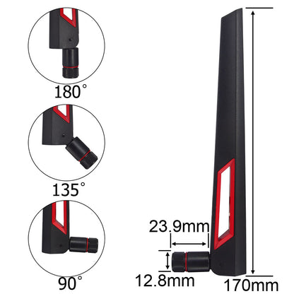 12 dBi Dual Band WiFi Antenna 2.4G 5G 5.8GHz SMA Male/ RP-SMA Male Universal Antenna Amplifier WLAN Router Signal Booster Pack of 2