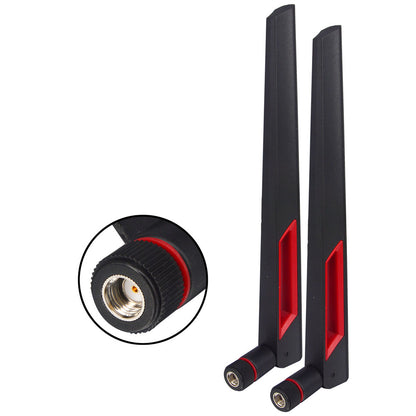 12 dBi Dual Band WiFi Antenna 2.4G 5G 5.8GHz SMA Male/ RP-SMA Male Universal Antenna Amplifier WLAN Router Signal Booster Pack of 2